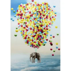 KARE Design Tableau En Verre Balloon Elephant 100X150Cm Outlet