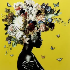 KARE Design Tableau En Verre Bouquet Beauty Yellow 100X100Cm New