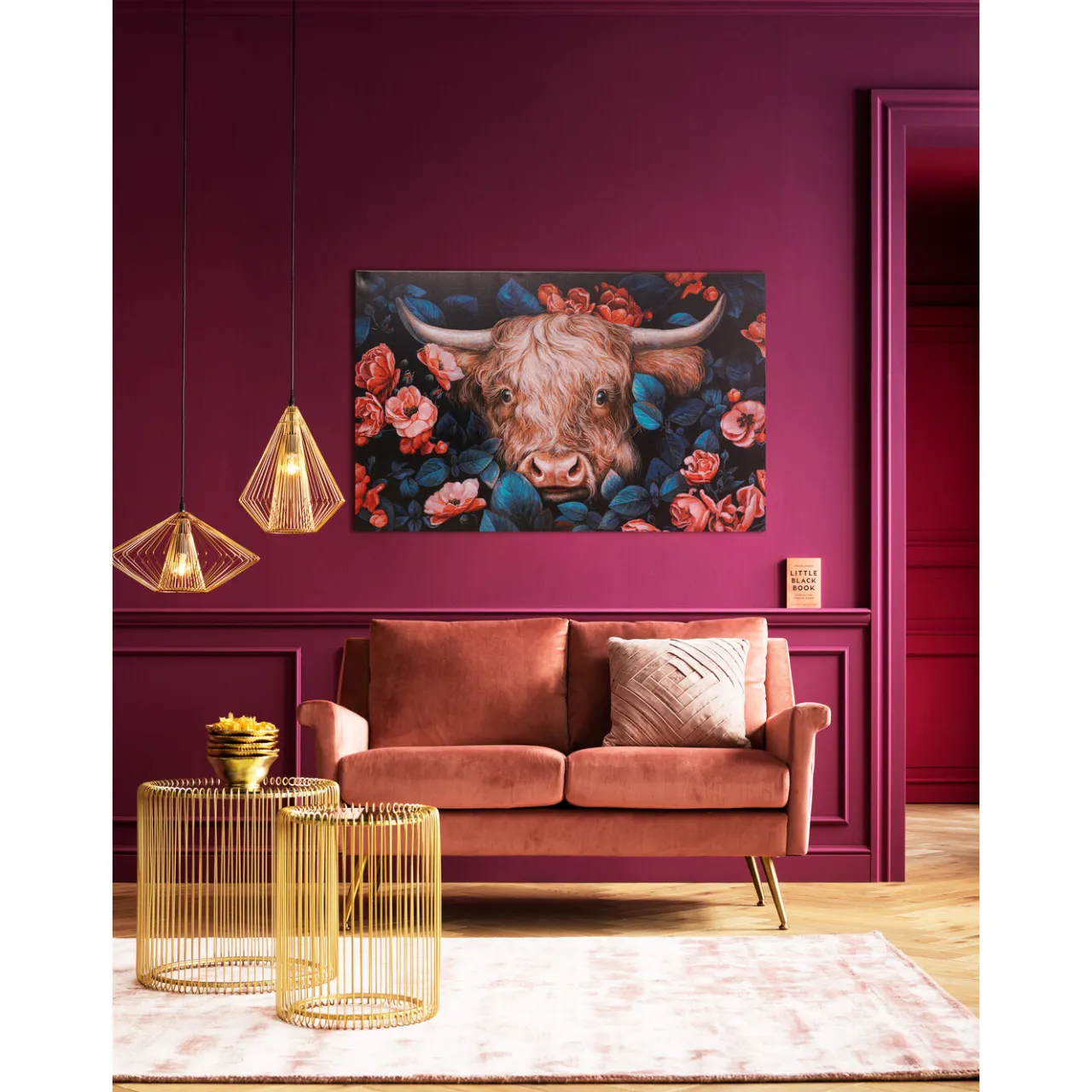 KARE Design Tableau Sur Toile Yak In Flower 140X90Cm Clearance