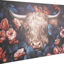 KARE Design Tableau Sur Toile Yak In Flower 140X90Cm Clearance