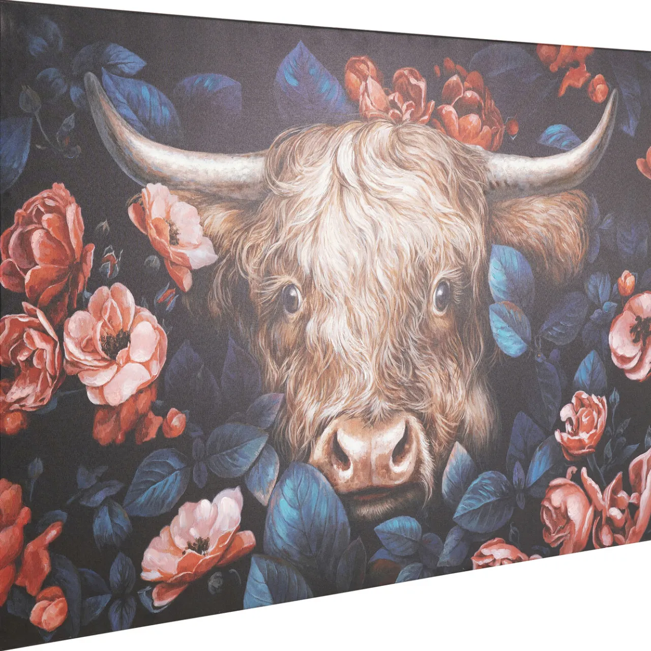 KARE Design Tableau Sur Toile Yak In Flower 140X90Cm Clearance