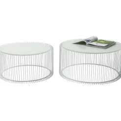 KARE Design Tables Basses Wire Blanches (Set De 2) Online