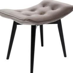 KARE Design Tabouret Black Vicky Velours Gris 46X59Cm Hot