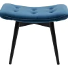 KARE Design Tabouret Black Vicky Velours Bleu Petrole 59X37Cm Outlet