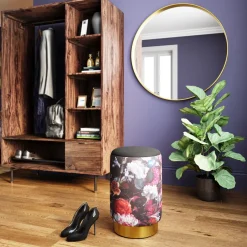 KARE Design Tabouret Cherry Flower Noir Laiton O32Cm Best