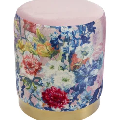 KARE Design Tabouret Cherry Flower Rose Laiton O32Cm New